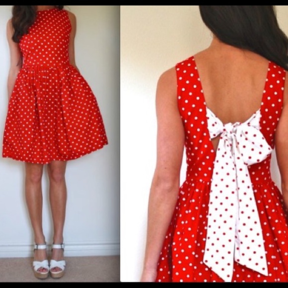 Vintage red and white polka dot dress!